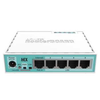 MikroTik hEX router 5 Gigabites Ethernet csatlakozóval