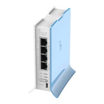 MikroTik hAP Lite router 4 Ethernet csatlakozóval, 2,4GHz-es Wi-Fi kapcsolattal