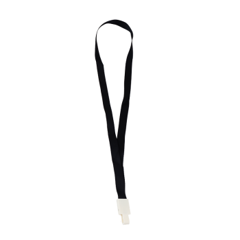 Pass-tartó nyakbaakasztó szalag - 16 mm széles - fekete