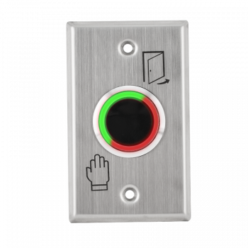 Közelítés érzékeny gomb - NO/NC - INOX pajzzsal - LED piros/zöld - Időzítővel - cseppálló (IP65)
