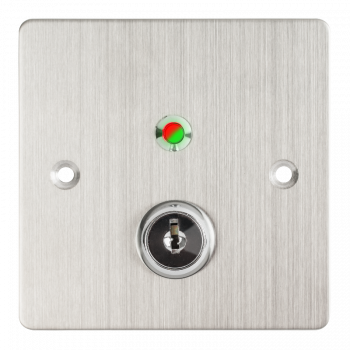 LED-es kétállású kulcsos kapcsoló 86x86 pajzzsal NO/NC - piros/zöld