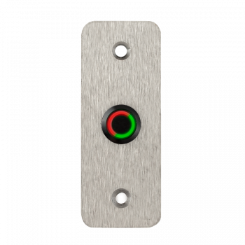 LED-es mikrokapcsolós nyomógomb pajzzsal - NO - fekete - piros-zöld - cseppálló (IP65)