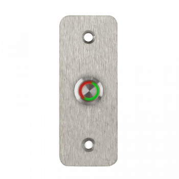 LED-es mikrokapcsolós nyomógomb pajzzsal - NONC - piros-zöld - cseppálló (IP65)