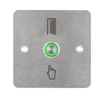 LED-es mikrokapcsolós nyomógomb pajzzsal - NO - zöld - cseppálló (IP65)