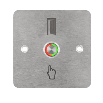 LED-es mikrokapcsolós nyomógomb pajzzsal - NO - piros-zöld - cseppálló (IP65)