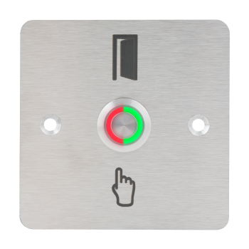 LED-es mikrokapcsolós nyomógomb pajzzsal - NO - piros-zöld - cseppálló (IP65)