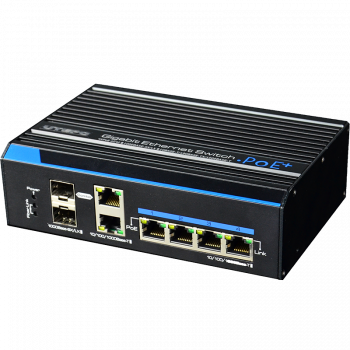 4+2 portos PoE++ switch 10/100/1000Mbps LAN, 10/100/1000Mbps Uplink + 2 SFP